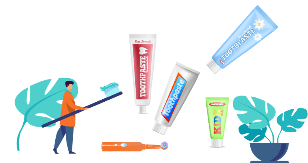 man with brush and toothpaste